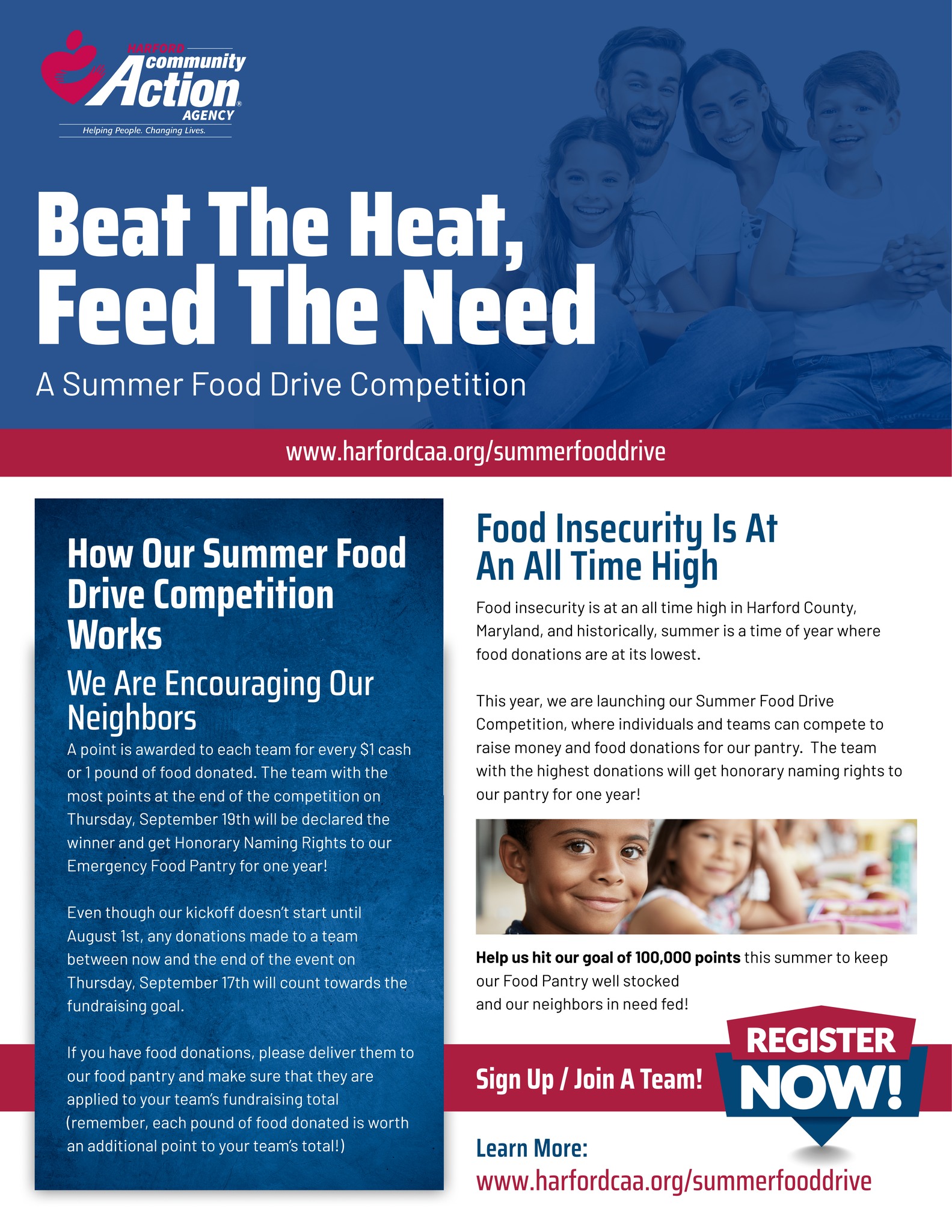 Beat the Heat, Feed the Need Summer food Drive Competition