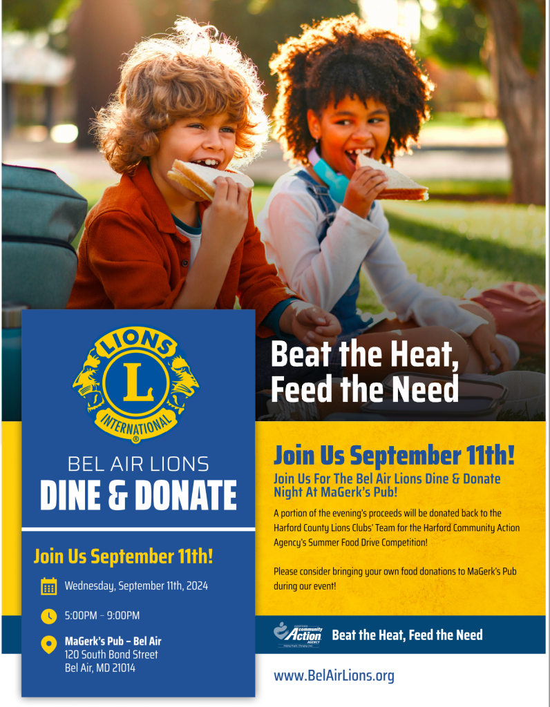 Bel Air Lions Club Dine & Donate at MaGerk's Pub